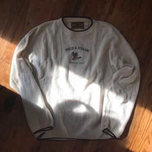 Vintage Oversized Creme Mock Neck Sweater
